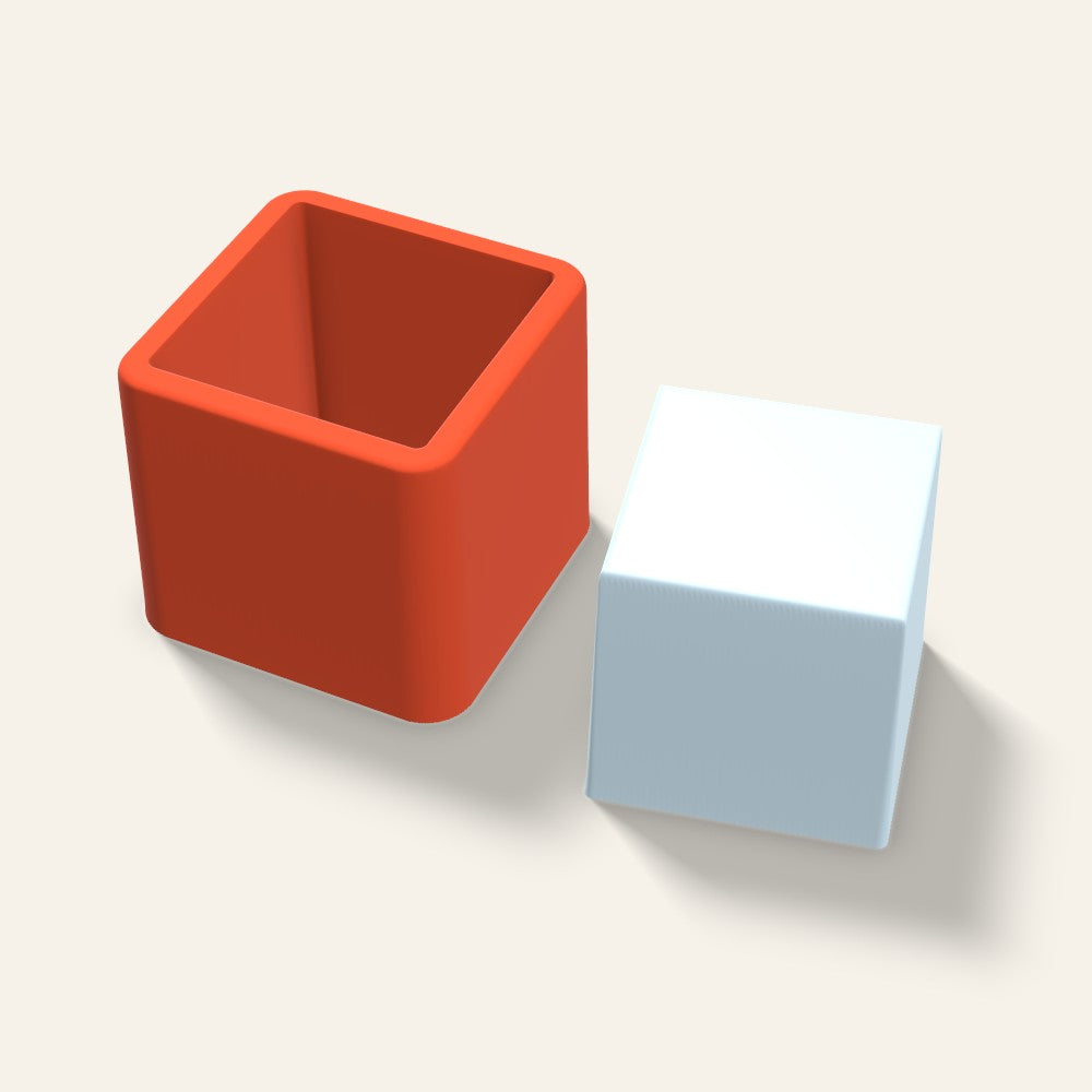 Sharp Cube Ice Mold, 2 Inch, 3D render
