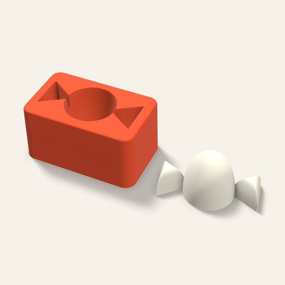 Wrapped Candy Candle Mold, 3 x 1.5 Inch, 3D render