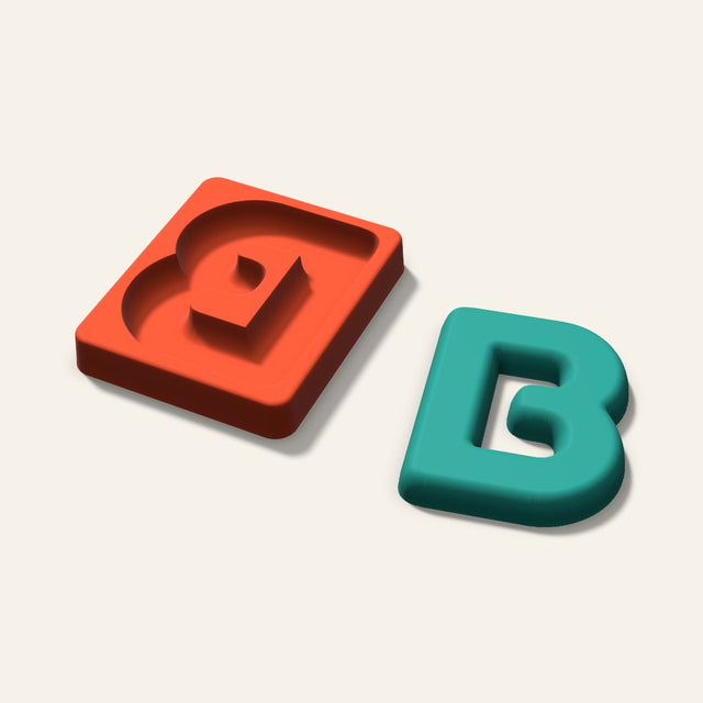 Letter B Freshie Mold, 4 Inch, 3D render
