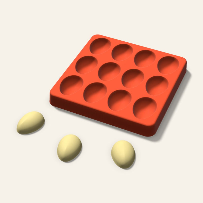 Egg Butter Pat Mold, 1.25 Inch, 12 Cavity