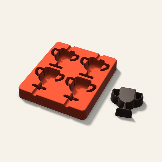 Trophy Cakesicle Mold, 2.5 Inch, 4 Cavity, 3D render