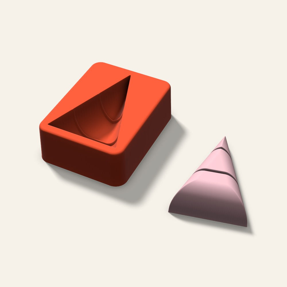 Candy Corn Soap Mold, 3 Inch, 3D render