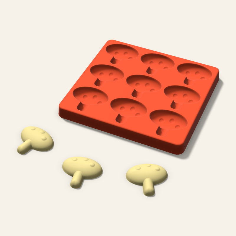 Mushroom Butter Pat Mold, 1.75 Inch, 9 Cavity