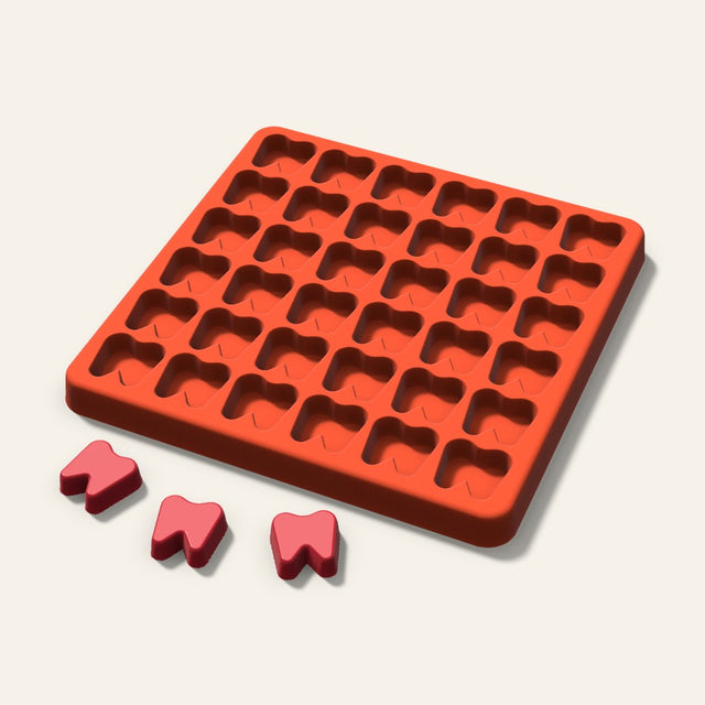 Tooth Gummy Mold, 0.75 Inch, 36 Cavity, 3D render