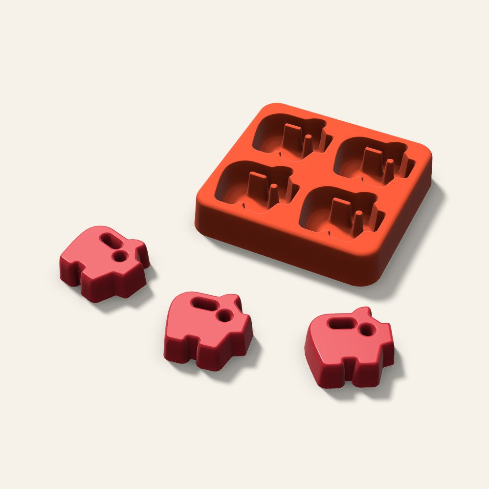 Piggy Bank Candy Mold, 1.25 Inch, 4 Cavity, 3D render