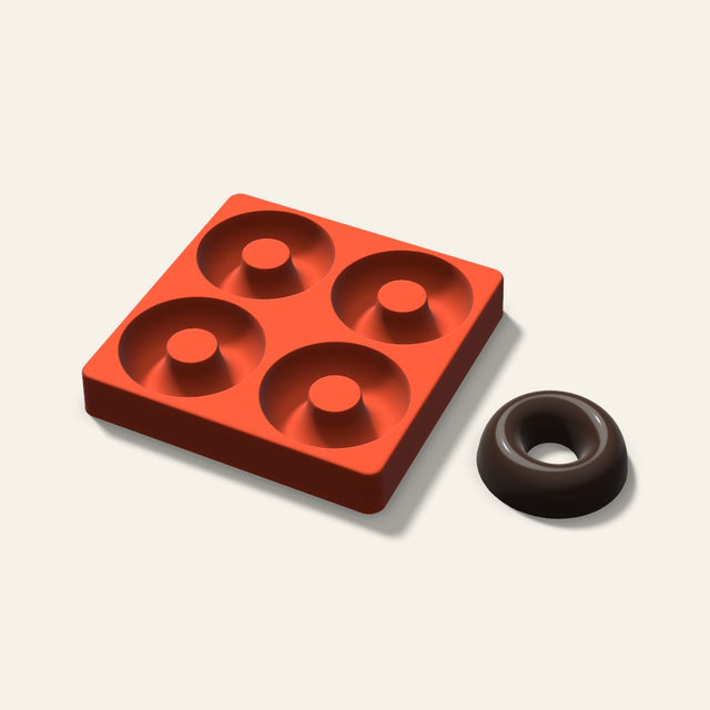Donut Cake Mold, 3 Inch, 4 Cavity, 3D render
