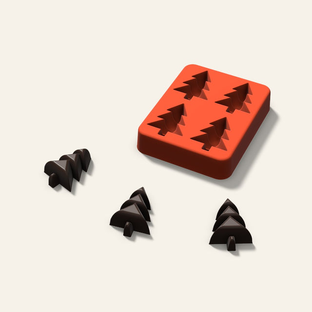 Christmas Tree Chocolate Mold, 1.5 Inch, 4 Cavity, 3D render