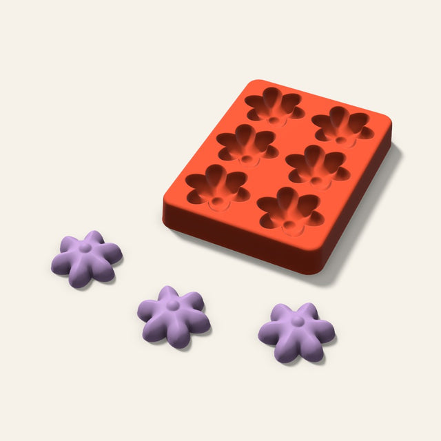 Blossom Wax Melt Mold, 1.5 Inch, 6 Cavity, 3D render