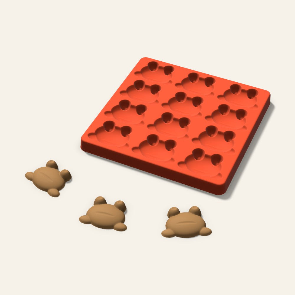 Frog Pet Treat Mold, 2 Inch, 12 Cavity, 3D render