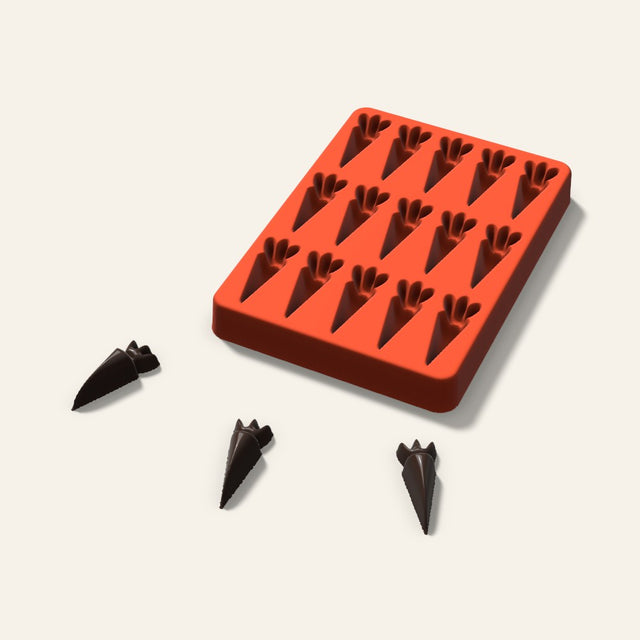 Carrot Chocolate Mold, 1.75 Inch, 15 Cavity, 3D render