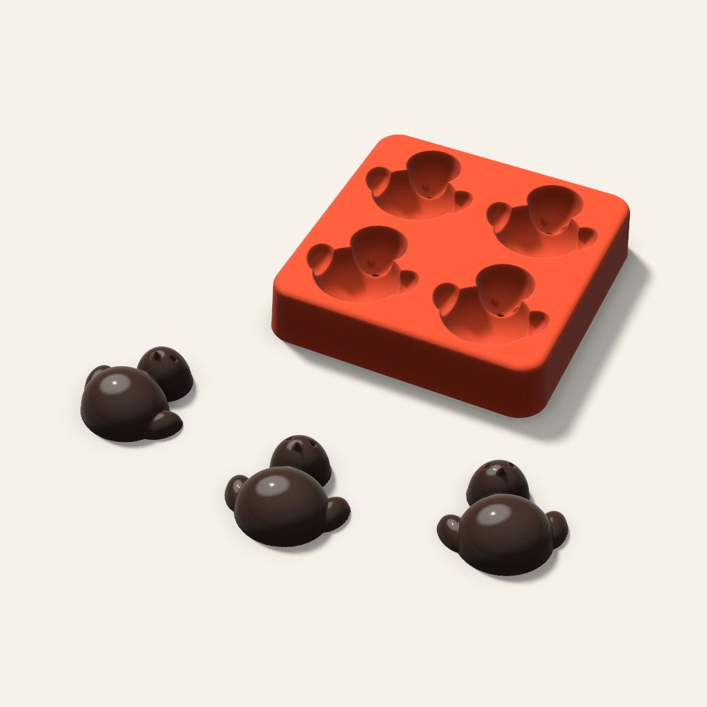 Chick Chocolate Mold, 1.5 Inch, 4 Cavity, 3D render