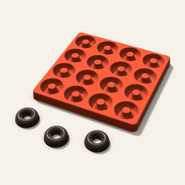 Donut Chocolate Mold, 1.5 Inch, 16 Cavity, 3D render
