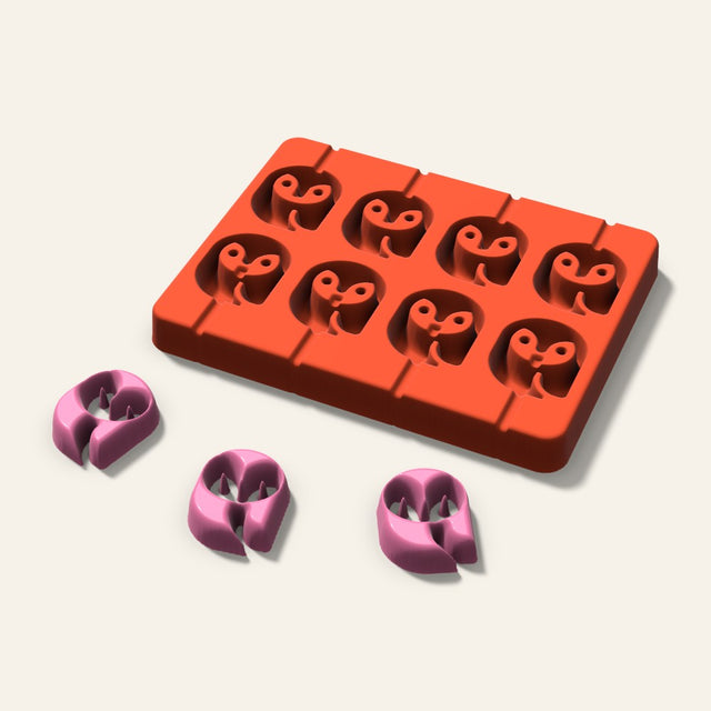 Owl Lollipop Mold, 1.5 Inch, 8 Cavity, 3D render