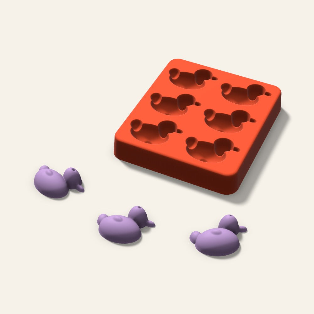 Duck Wax Melt Mold, 1.5 Inch, 6 Cavity, 3D render