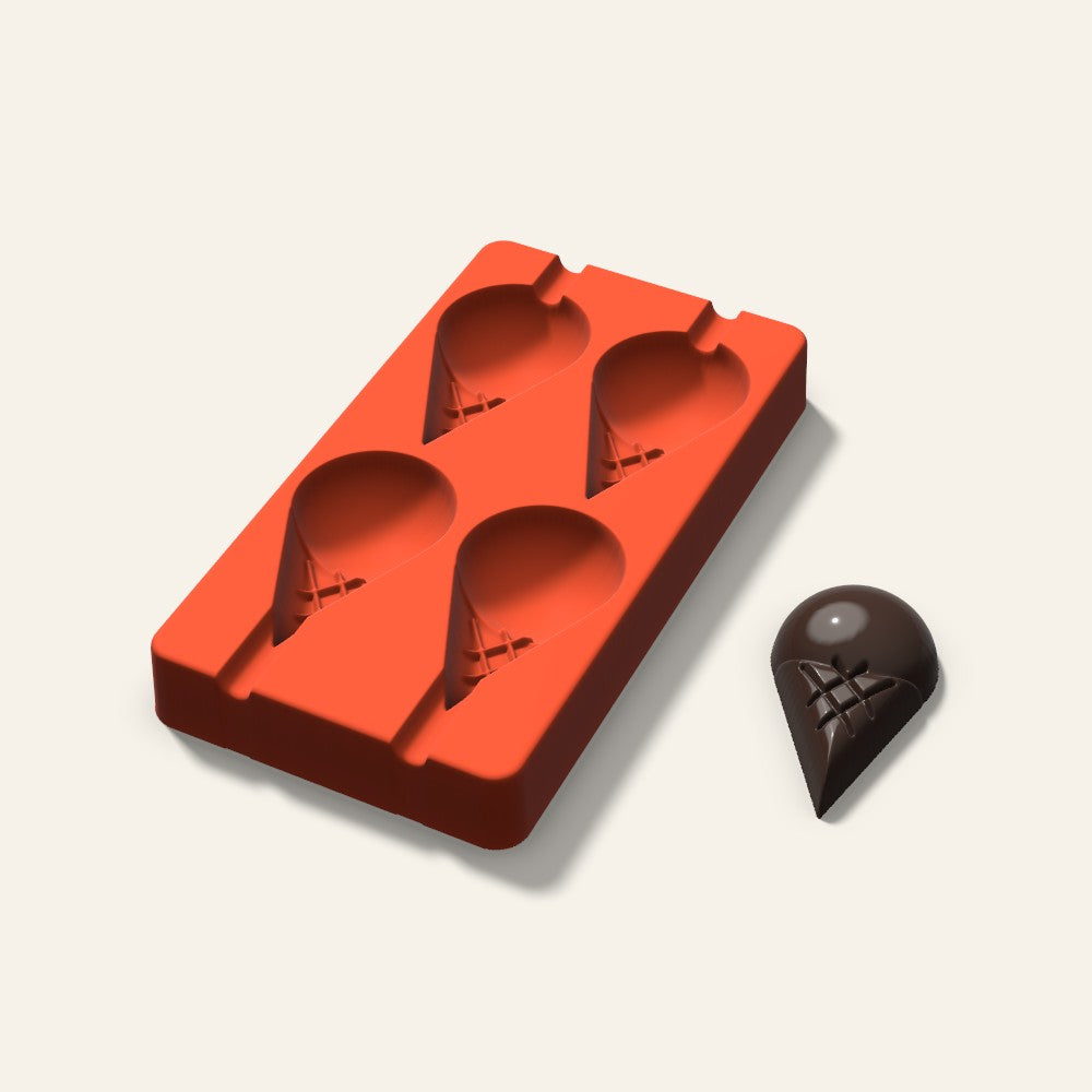 Ice Cream Cone Cakesicle Mold, 3 Inch, 4 Cavity, 3D render