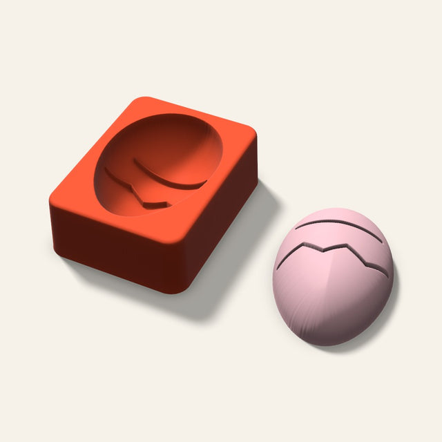 Decorated Egg Soap Mold, 3 Inch, 3D render