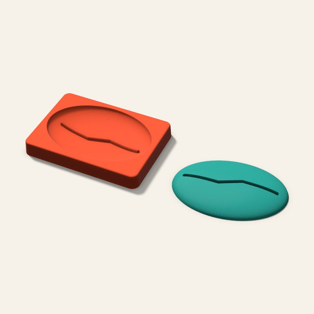 Coffee Bean Freshie Mold, 5 Inch, 3D render
