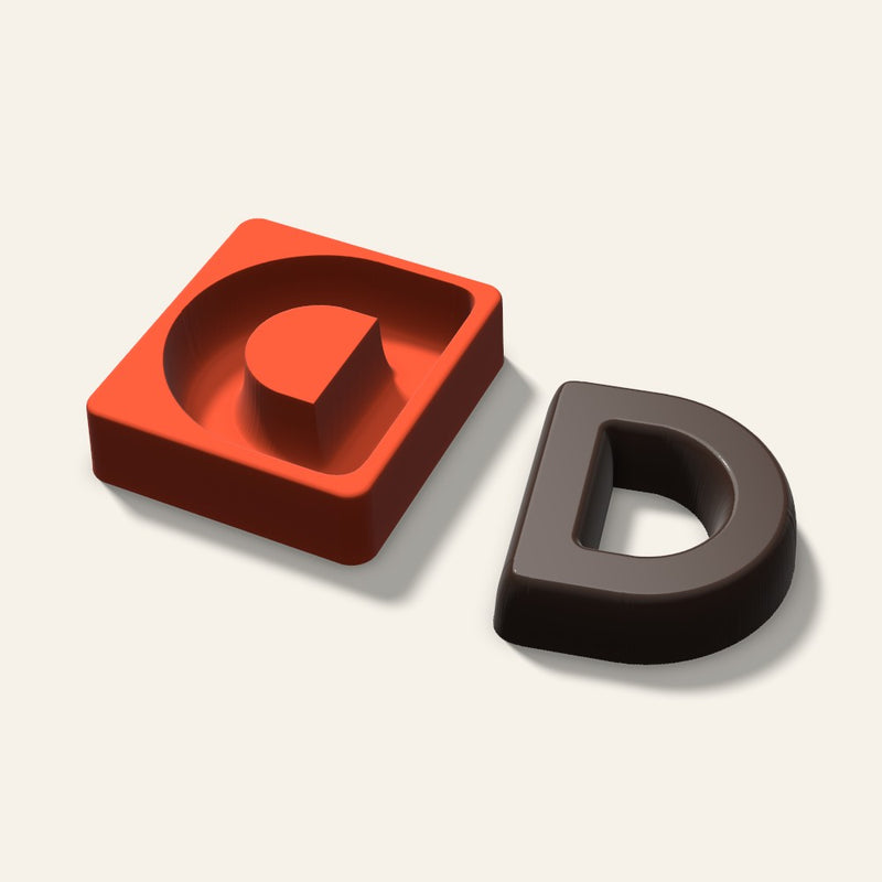 Letter D Mold, 4 Inch