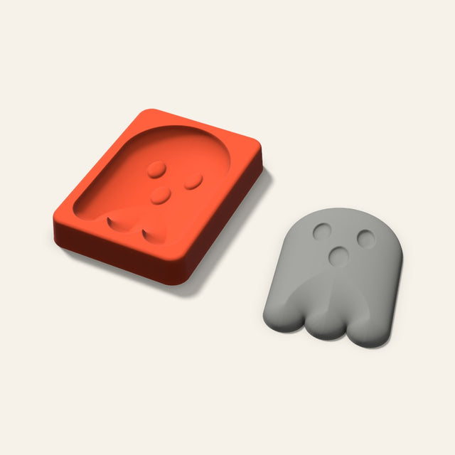 Ghost Plaster Ornament Mold, 3.5 Inch, 3D render