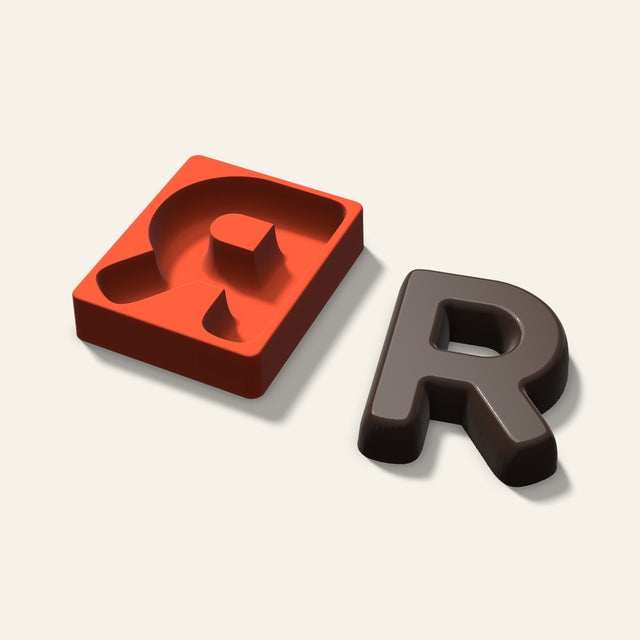 Letter R Mold, 6 Inch, 3D render