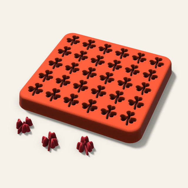 Shamrock Gummy Mold, 0.5 Inch, 30 Cavity, 3D render