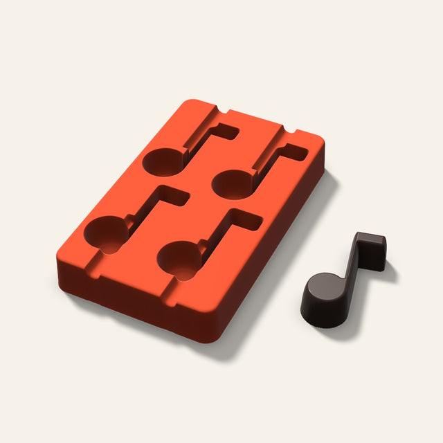 Music Note Cakesicle Mold, 2.5 Inch, 4 Cavity, 3D render