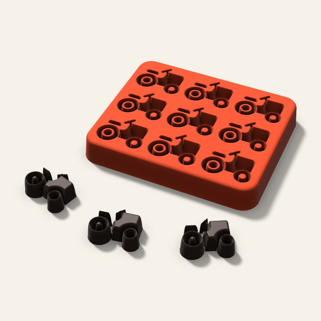 Tractor Candy Mold, 1 Inch, 9 Cavity, 3D render