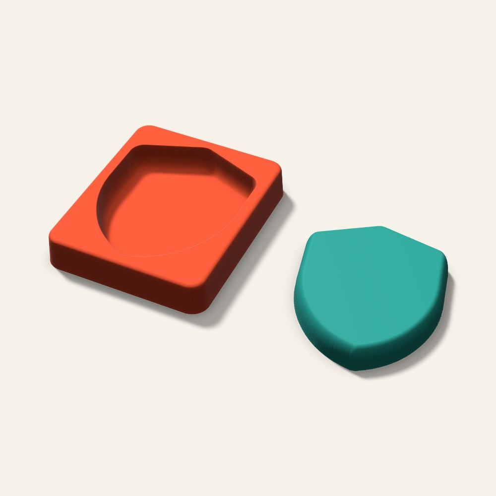 Shield Freshie Mold, 3.5 Inch, 3D render