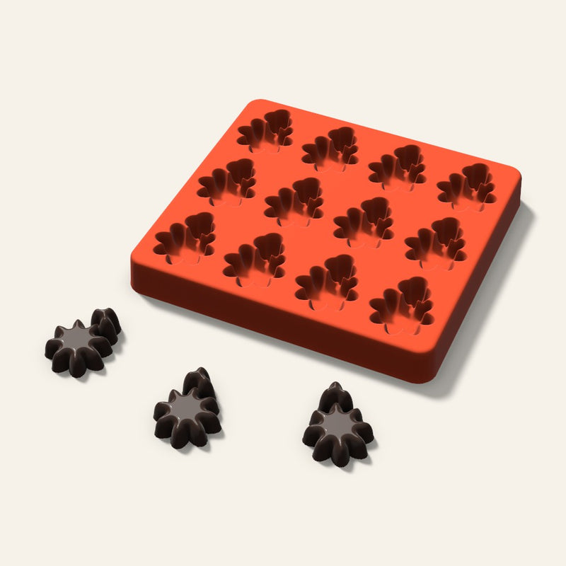 Holly Chocolate Mold, 1.5 Inch, 12 Cavity