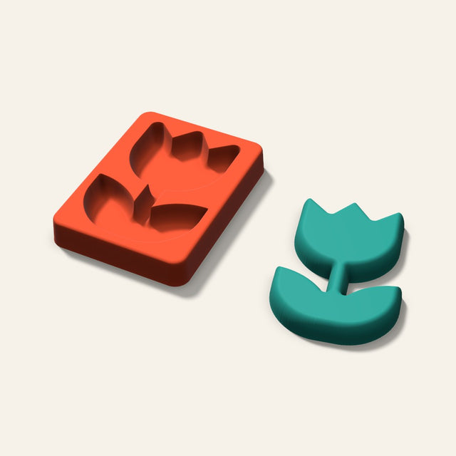 Rose Freshie Mold, 4 Inch, 3D render