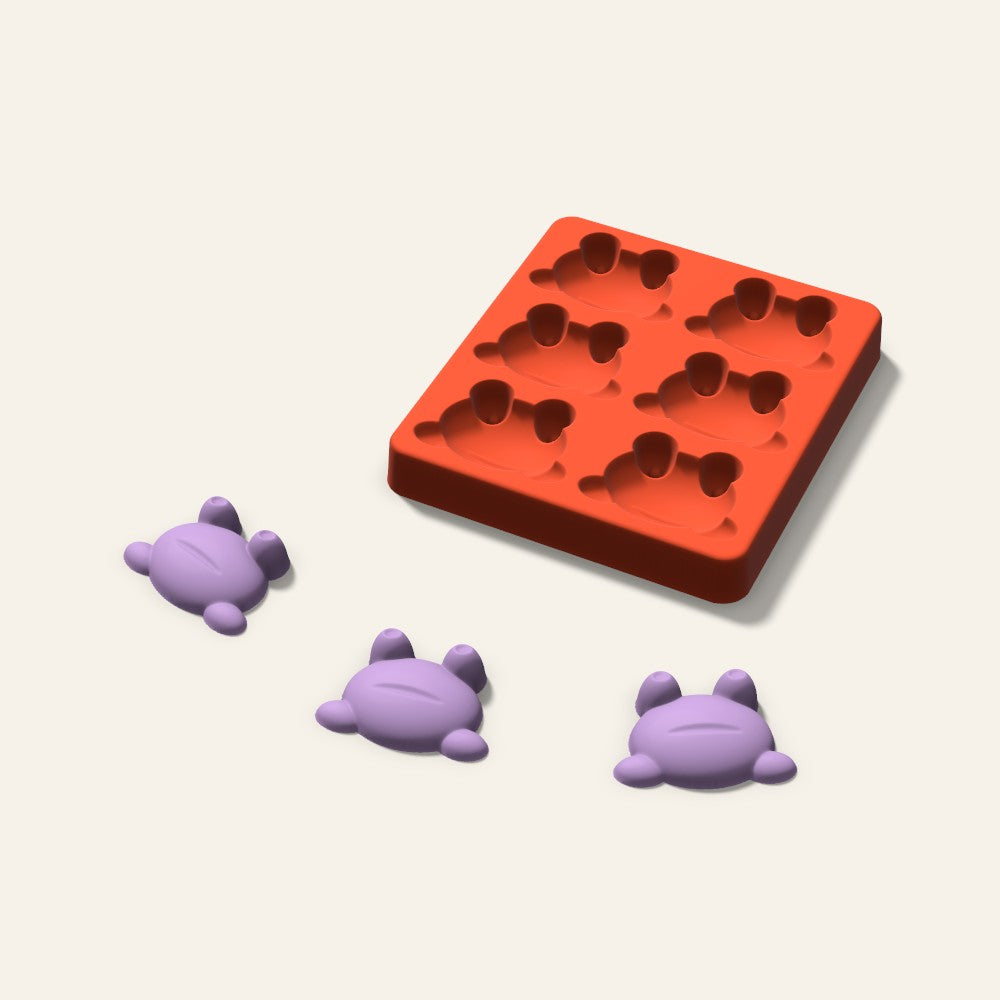 Frog Wax Melt Mold, 2 Inch, 6 Cavity, 3D render