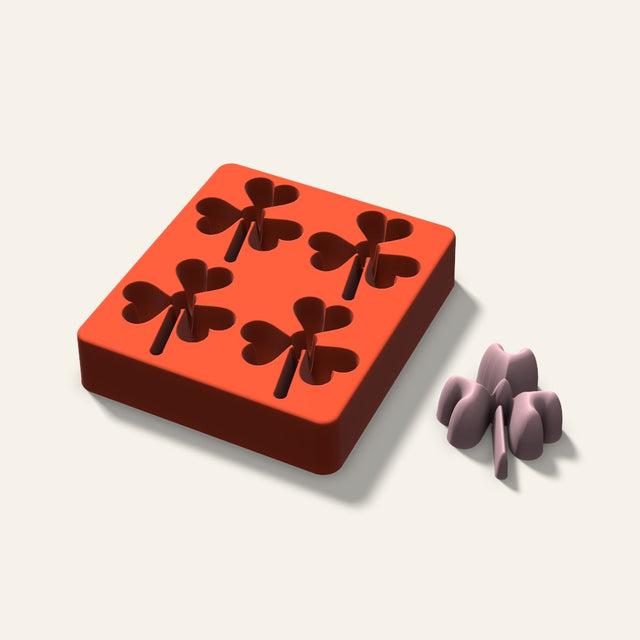 Shamrock Soap Mold, 2.5 Inch, 4 Cavity, 3D render