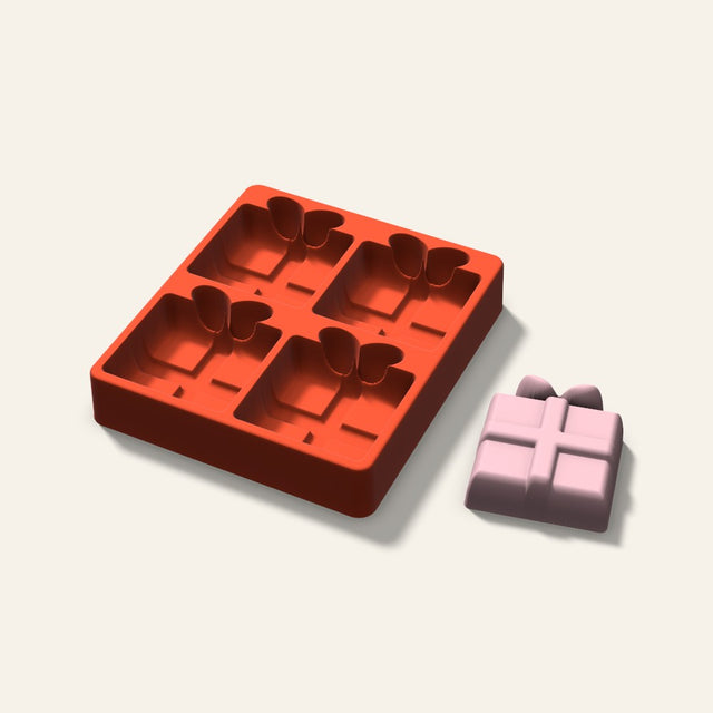 Gift Box Soap Mold, 3 Inch, 4 Cavity, 3D render