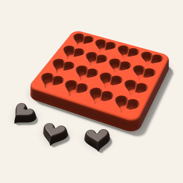 Heart Gummy Mold, 0.75 Inch, 16 Cavity, 3D render