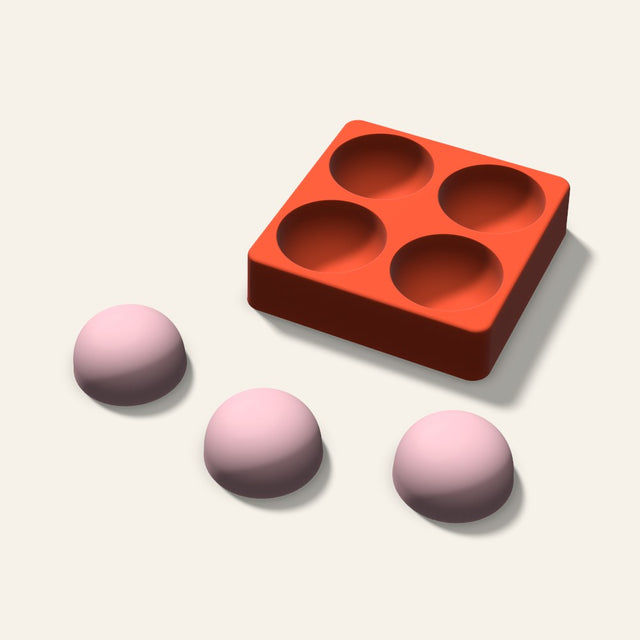 Dome Soap Mold, 2 Inch, 4 Cavity, 3D render