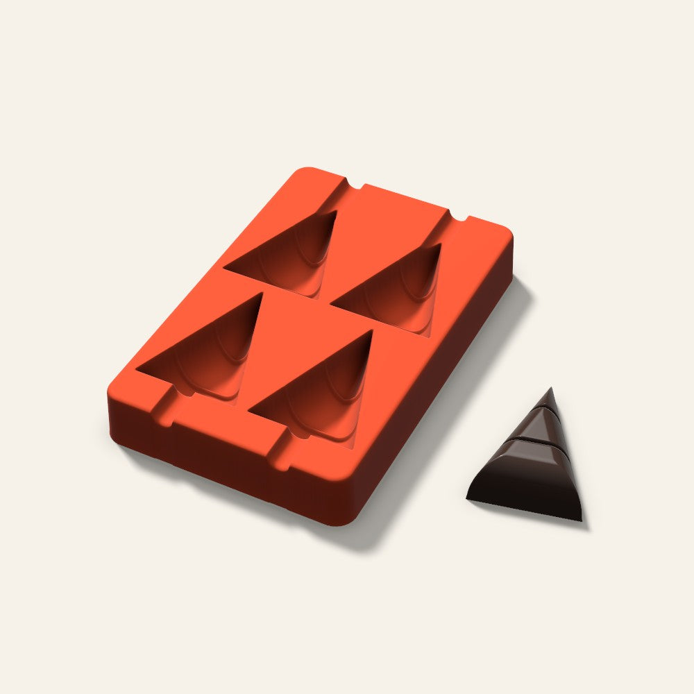 Candy Corn Cakesicle Mold, 2.5 Inch, 4 Cavity, 3D render
