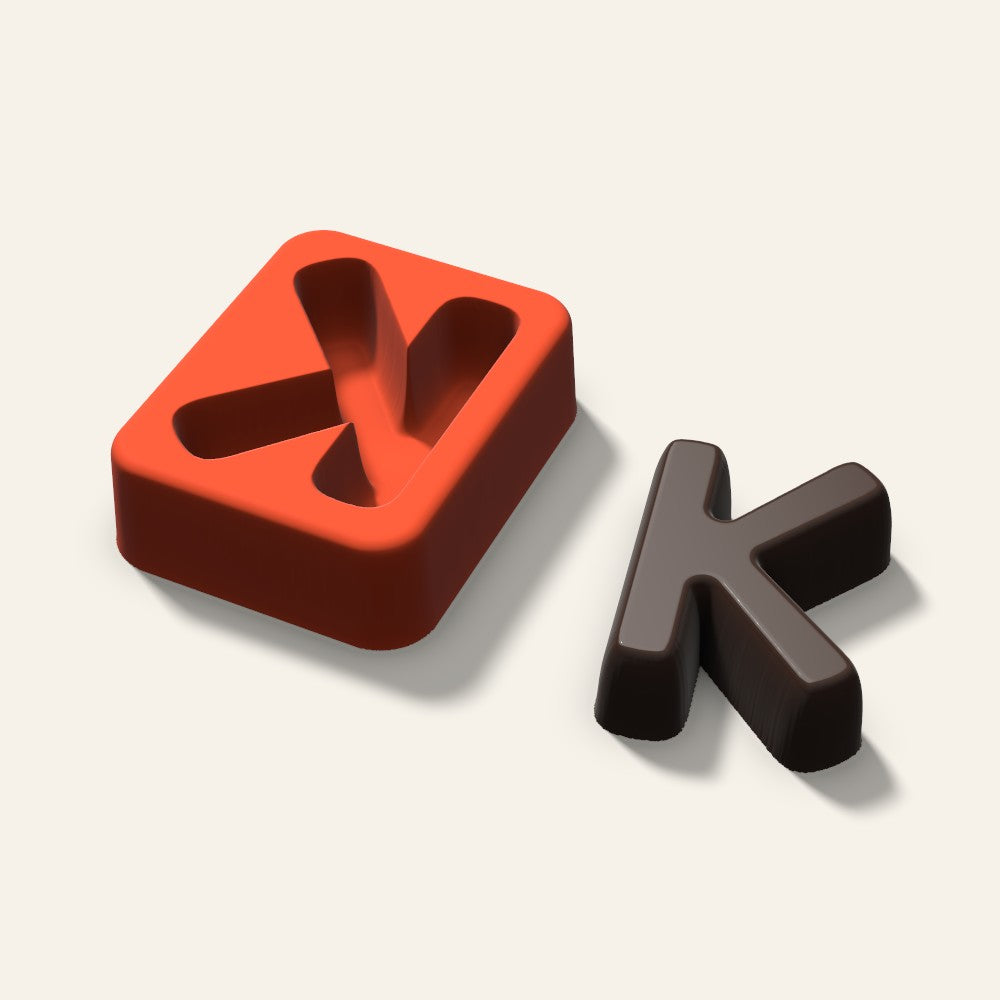 Letter K Mold, 2 Inch, 3D render
