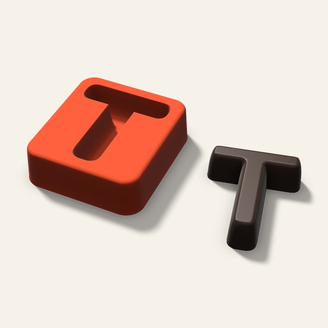 Letter T Mold, 2 Inch, 3D render