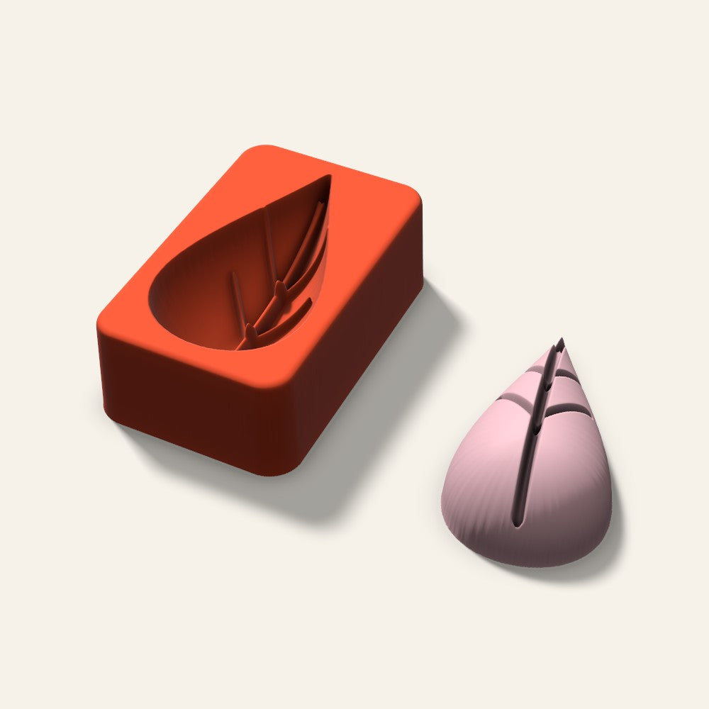 Leaf Soap Mold, 3 Inch, 3D render