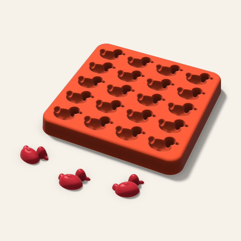 Duck Gummy Mold, 0.75 Inch, 20 Cavity, 3D render