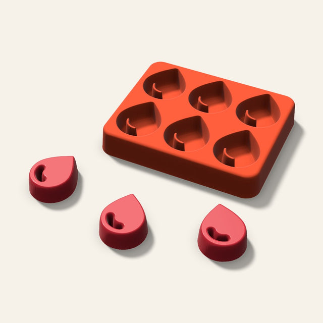 Water Drop Candy Mold, 1.25 Inch, 6 Cavity, 3D render