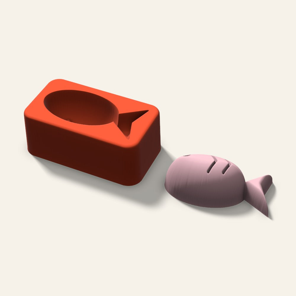 Fish Soap Mold, 2.5 Inch, 3D render