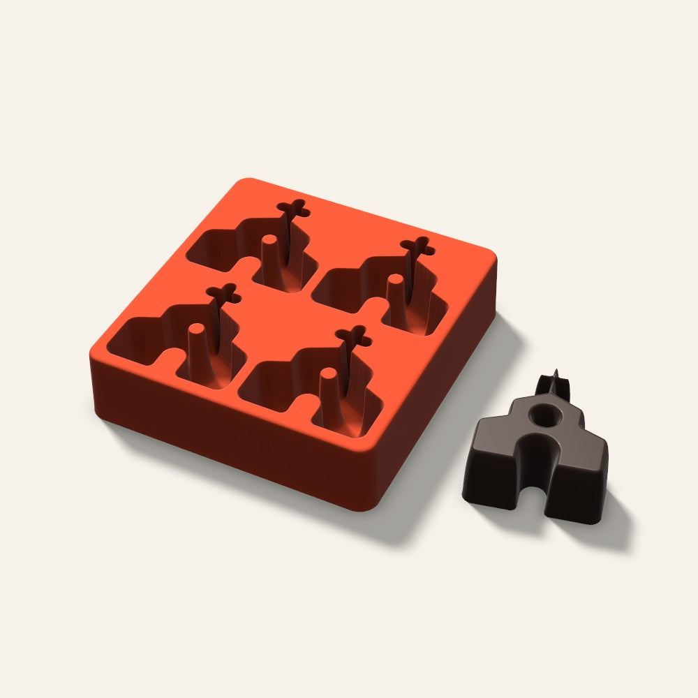 Church Mini Cake Mold, 2.5 Inch, 4 Cavity, 3D render