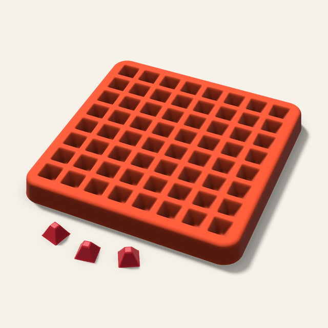 Flat Top Pyramid Candy Mold, 0.5 Inch, 64 Cavity, 3D render