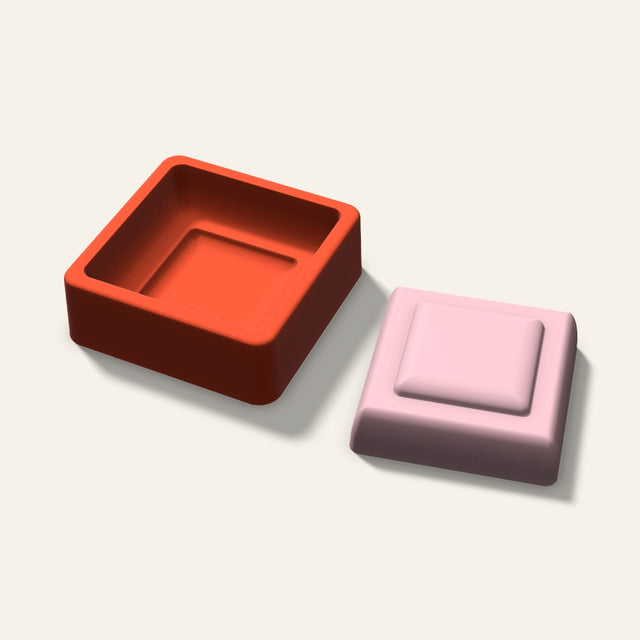 Embossed Square Soap Mold, 3 Inch, 3D render