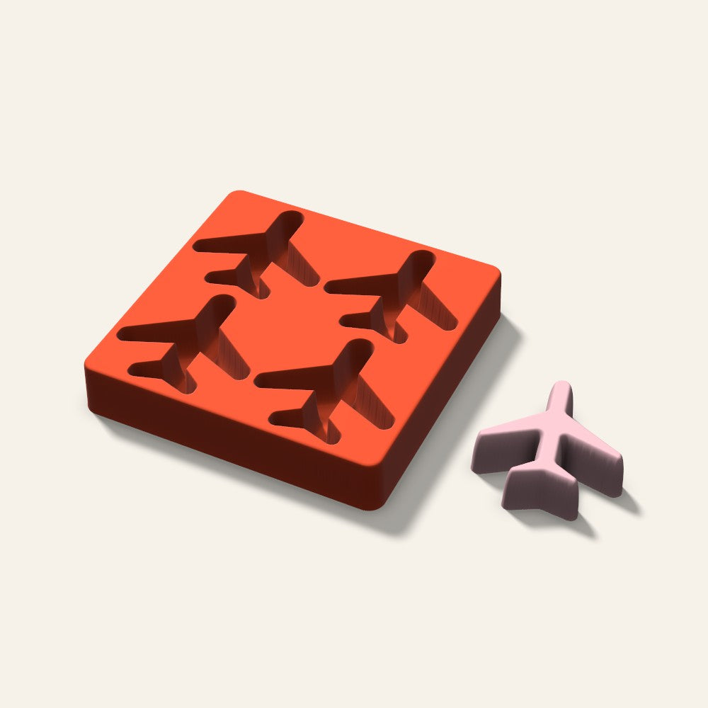 Airplane Soap Mold, 3 Inch, 4 Cavity, 3D render