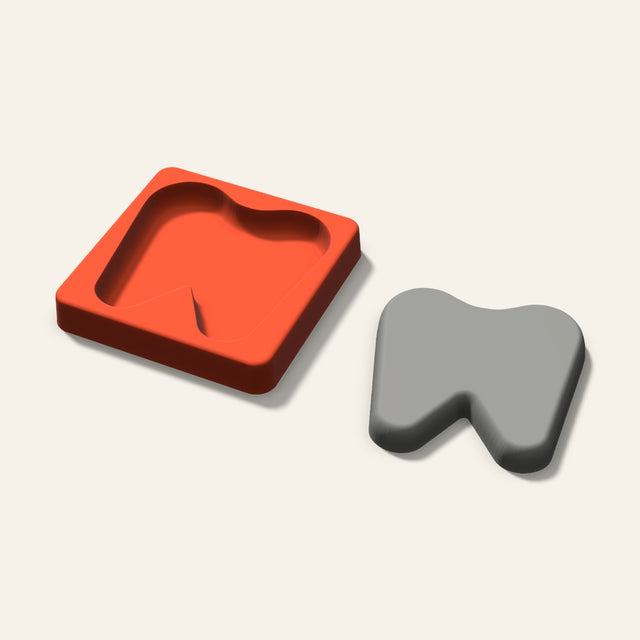 Tooth Plaster Ornament Mold, 3.5 Inch, 3D render