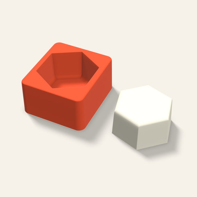 Hexagon Candle Mold, 3 x 1.5 Inch, 3D render