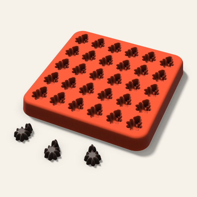Holly Gummy Mold, 0.5 Inch, 30 Cavity, 3D render