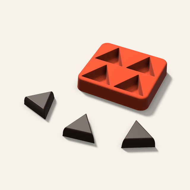 Triangle Candy Mold, 1.25 Inch, 4 Cavity, 3D render